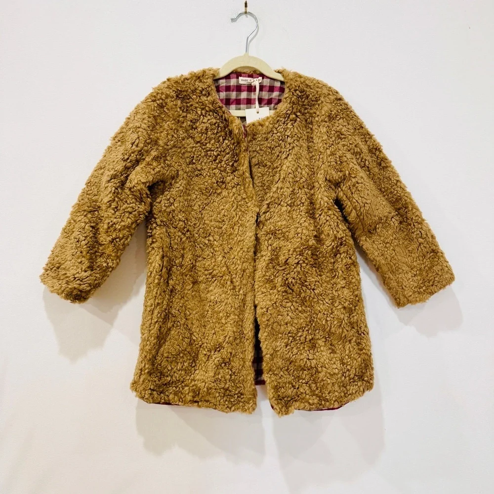 Babe & Tess kids Cozy Brown teddy Jacket coat NEW